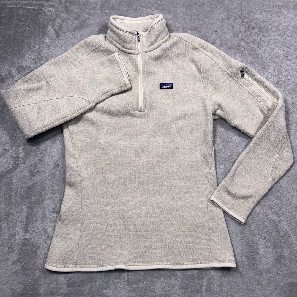 Patagonia Better Sweater 1/4 Zip Jacket Pullover Women's Cream Size Large Fleece
